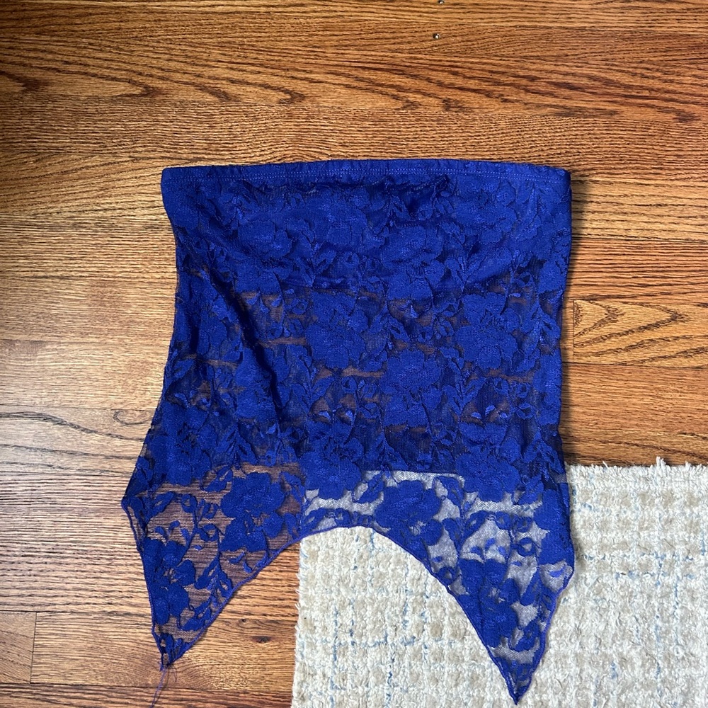 Urban Lace Blue Strapless Tank Size M